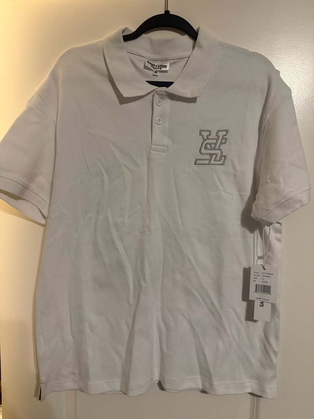Saint x Louis Collab White Graphic Polo Shirt